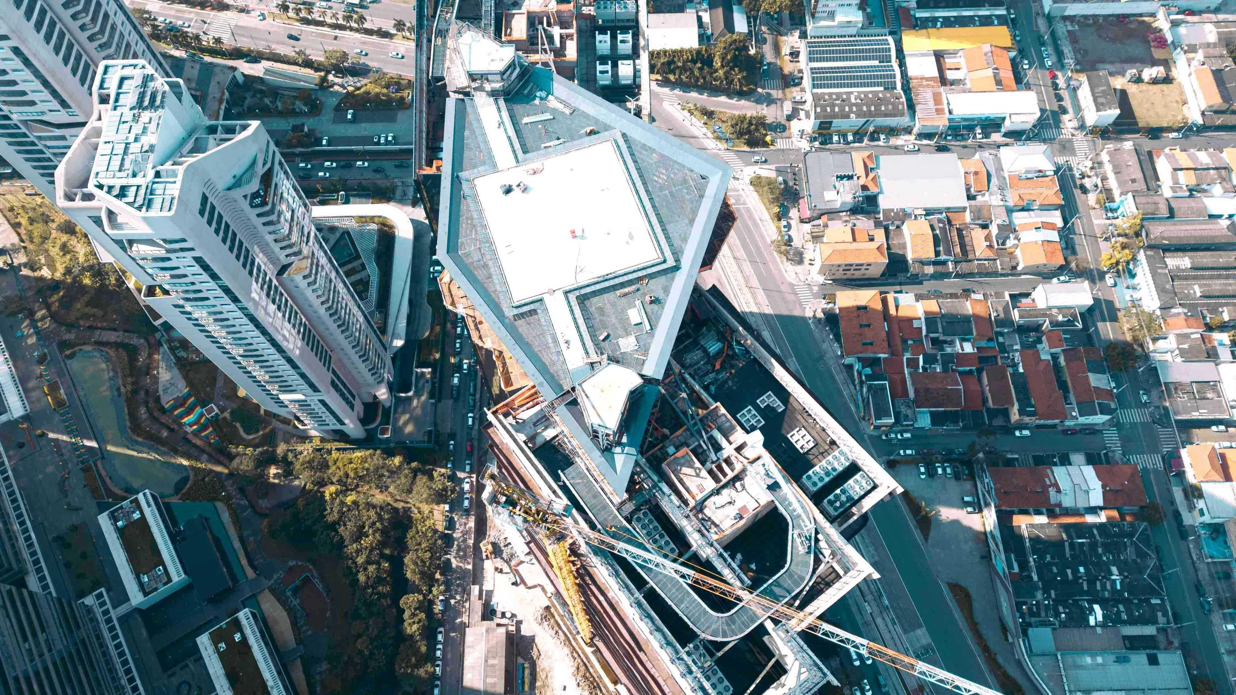 Filmagem aérea para construção